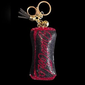 Diet Cola Sparkling Red and Black Bagcharm Keychain